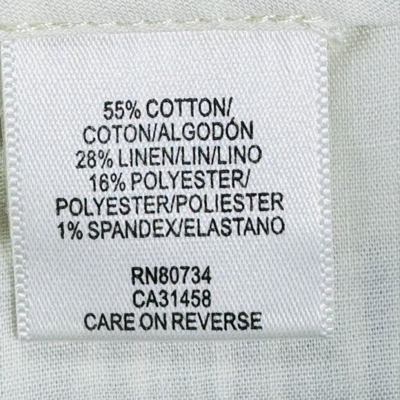 BCBG MAXAZRIA Women's Shorts Symone Linen Blend Cuffed White Blue Striped Size - Picture 8 of 9